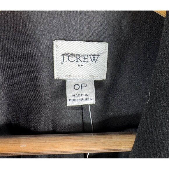 J.crew belted wool blend coat black preppy classic money sz 0P - Picture 3 of 7